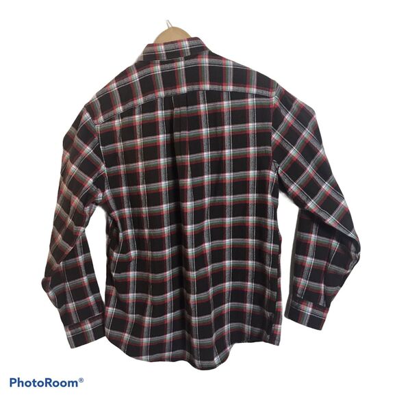 Lands End Mens Brown Plaid Flannel Button Up Shirt Size Medium 100% Cotton - Picture 4 of 4